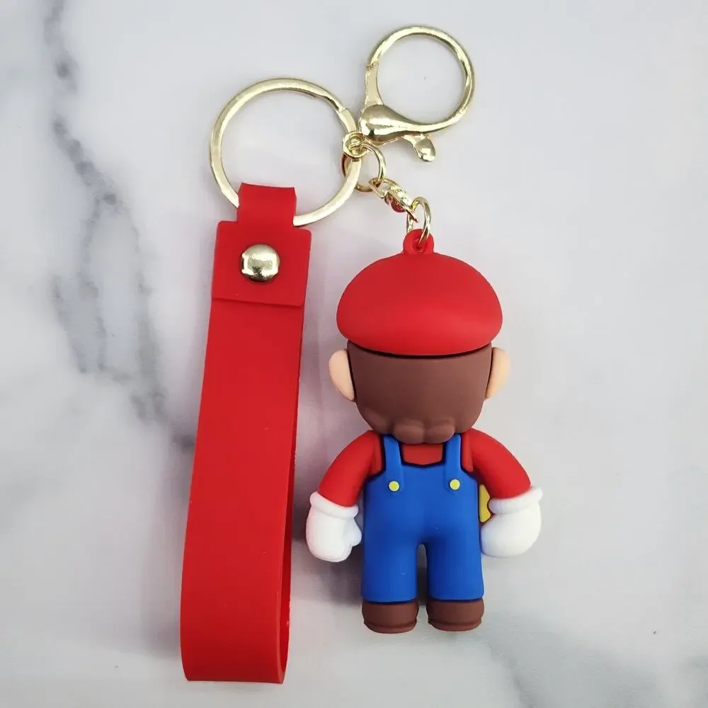 *NEW* Mario! Super Mario 3D Figure Keychain & Strap Red figure with a ? Block
